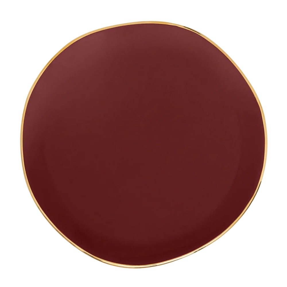 Assiette plate en céramique rouge ø 17 * 1 cm