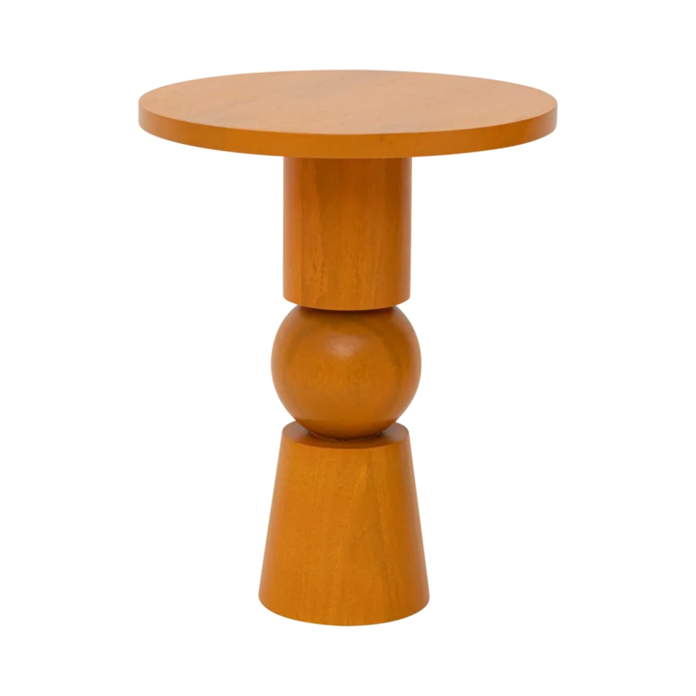 Table d'appoint en bois de manguier orange ø 35 * 43 cm