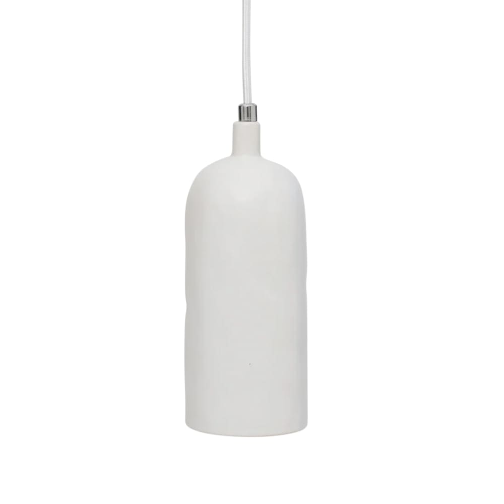 Lampe suspendue en céramique blanche ø 8.5 * 23 cm