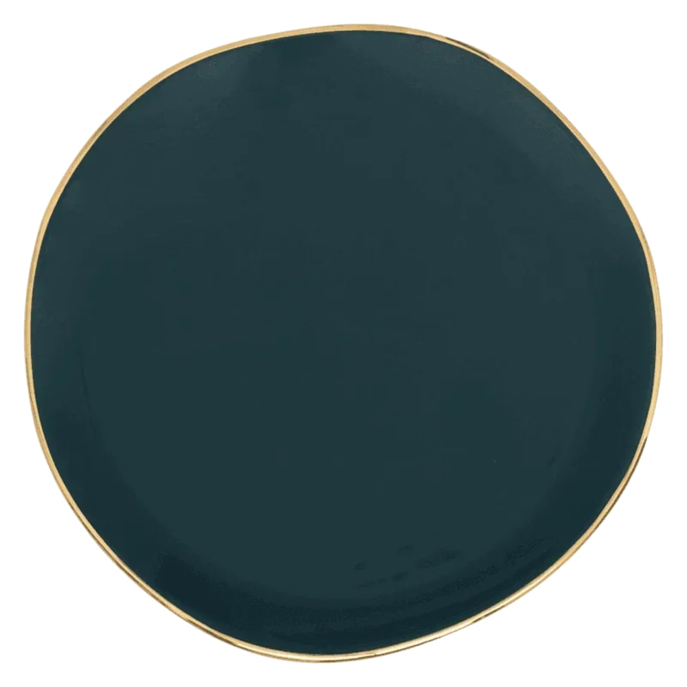 Assiette plate en céramique bleue ø17 * 1 cm Assiette plate en céramique bleue ø17 * 1 cm