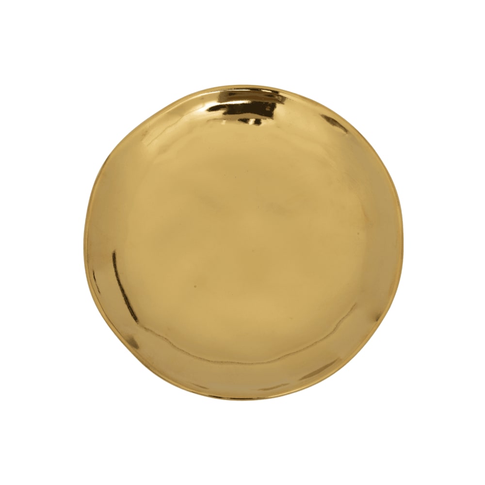 Assiette plate en céramique jaune ø14 cm