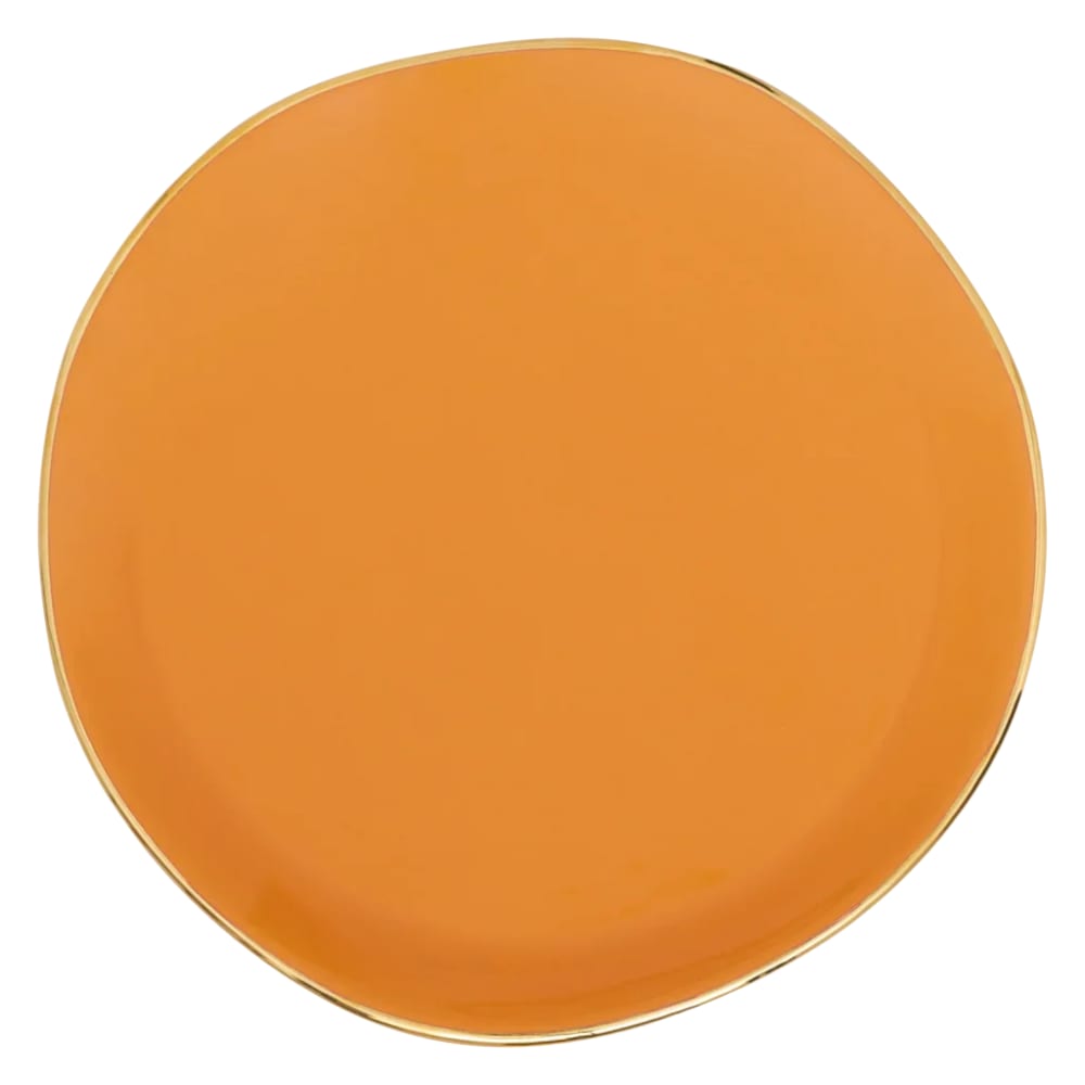 Assiette plate en porcelaine orange ø 17 * 1 cm