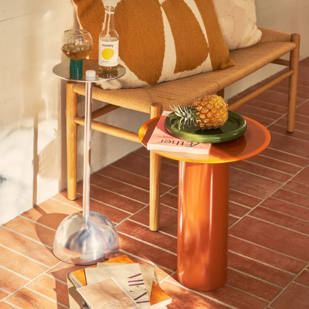Beistelltisch aus Schmiedeeisen orange Ø 36 * 42.5 cm - Maisons