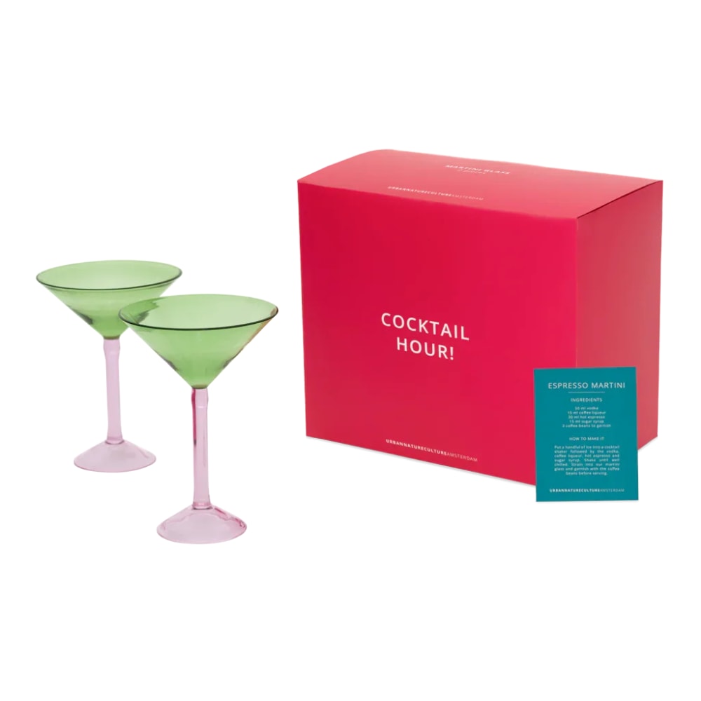Lot de 2 verres à cocktail en verre multicolore ø 13 * 18 cm