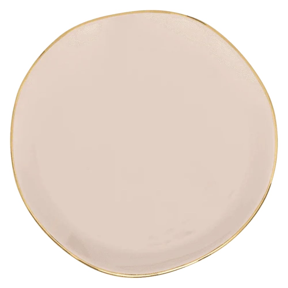Assiette plate en porcelaine rose ø17 * 1 cm