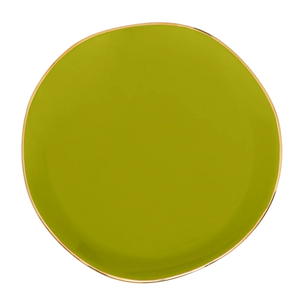 Assiette plate en céramique verte ø 17 * 1 cm