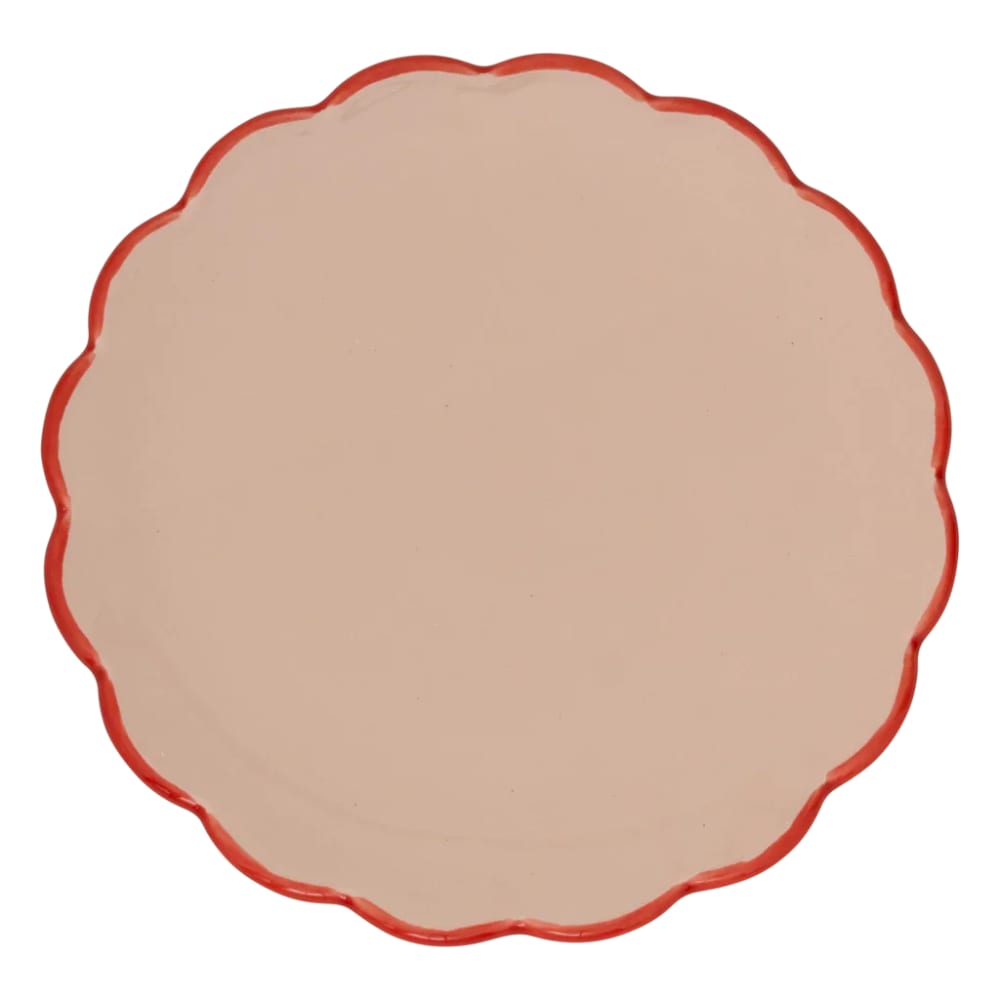 Assiette plate sculptée en céramique rose ø 17 cm