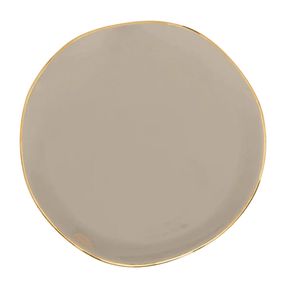 Assiette plate en porcelaine grise ø17 * 1 cm