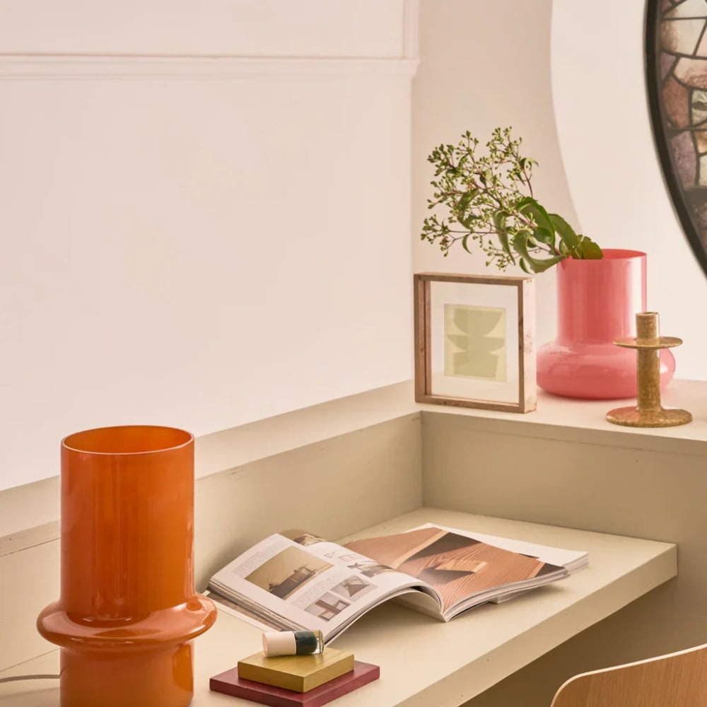 Lampe de table en verre orange ø 23 * 32.5 cm — vue 3