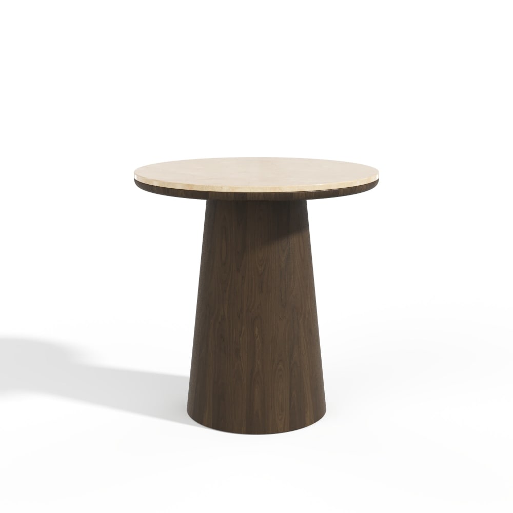 Table d'appoint en bois - noyer marbre