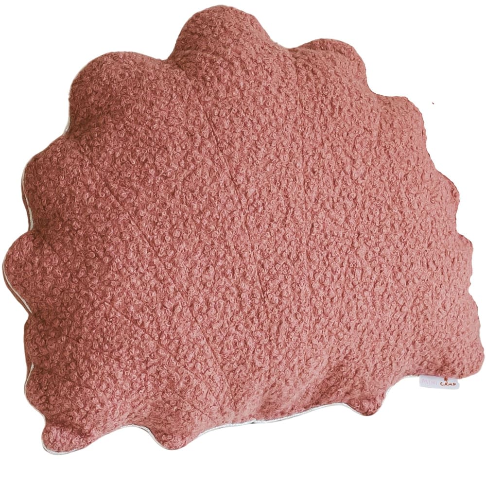 Minicamp Muschel-Kissen aus Bouclé mit schickem Metallrand ROSA Öko-Tex Zertifikat PES - POLYESTER Kinder