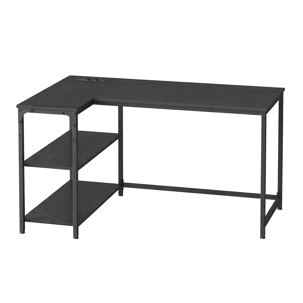 bureaux en l avec étagères