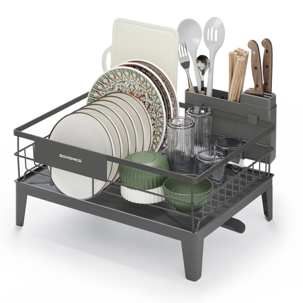 Égouttoir à vaisselle 1 niveau support 35.4 x 42.4 x 22.6 cm gris Égouttoir à vaisselle 1 niveau support 35.4 x 42.4 x 22.6 cm gris
