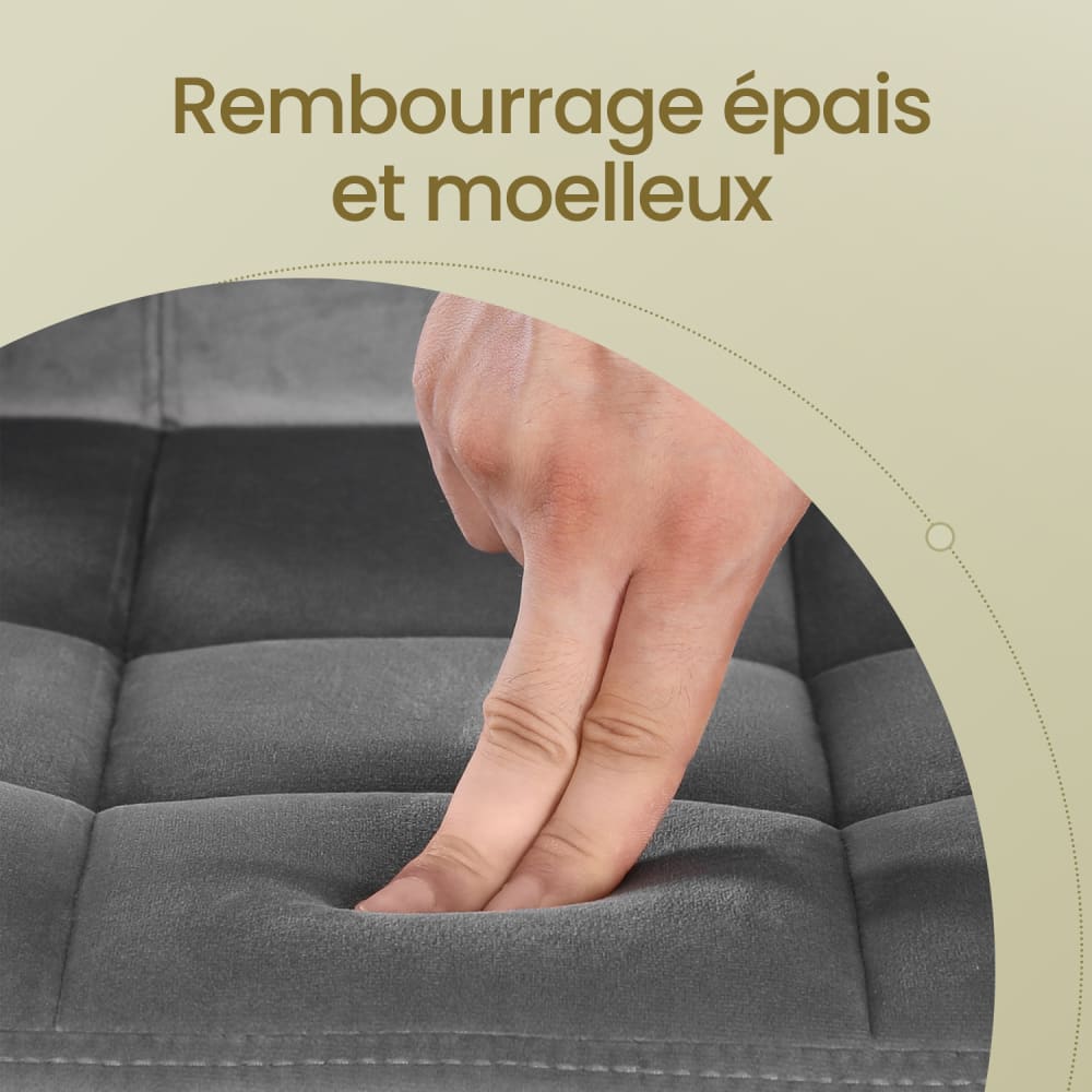 Tabourets de bar à velours hauteur réglable dossier repose pieds gris