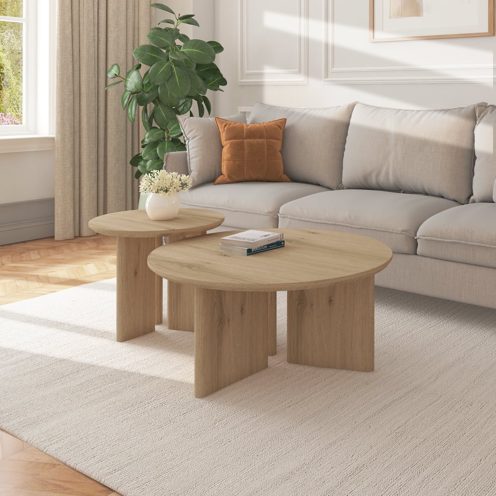 Loft24 Couchtisch 80 cm in Eichenoptik Braun Holz