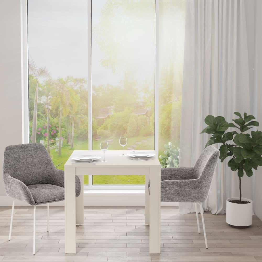 Loft24 Esstisch 80x80 cm für 4 Personen in Kashmir weiß - Spanplatte