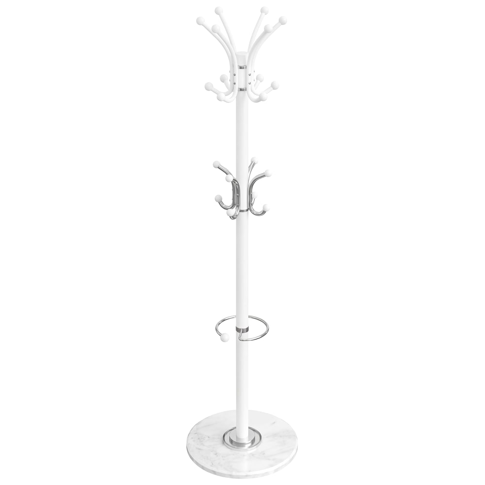 Porte-manteau sur pied avec porte-parapluie 38 x 38 x 178 cm blanc