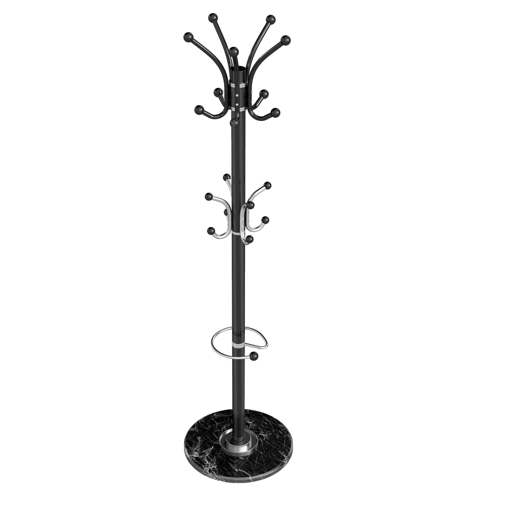 Porte-manteau sur pied avec 18 crochets 38 x 38 x 178 cm noir