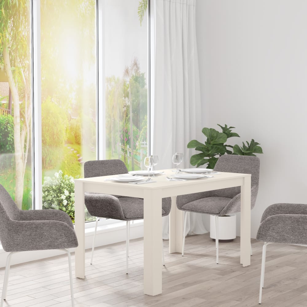 Loft24 Esstisch 120x80 cm für 6 Personen in Kashmir weiß - Spanplatte
