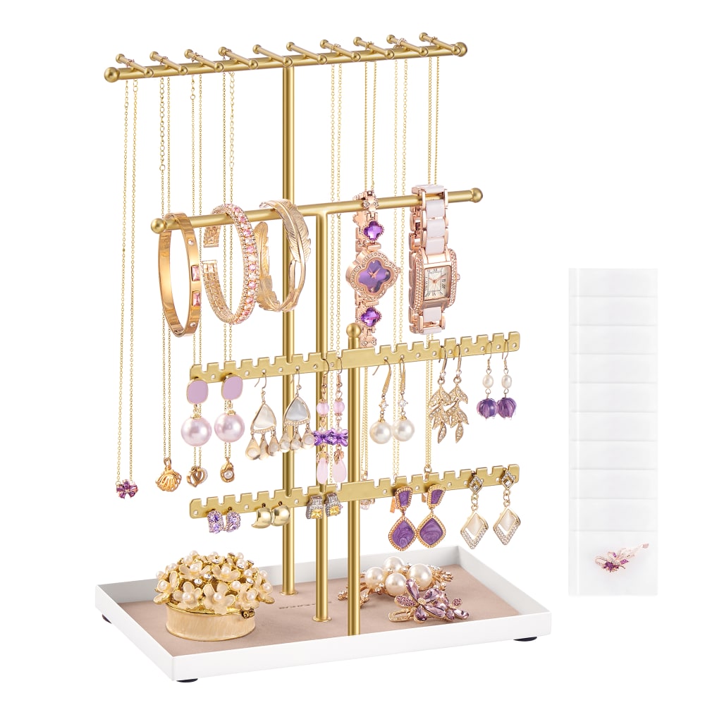 Porte-bijoux 3 niveaux en métal Porte-bijoux 3 niveaux en métal