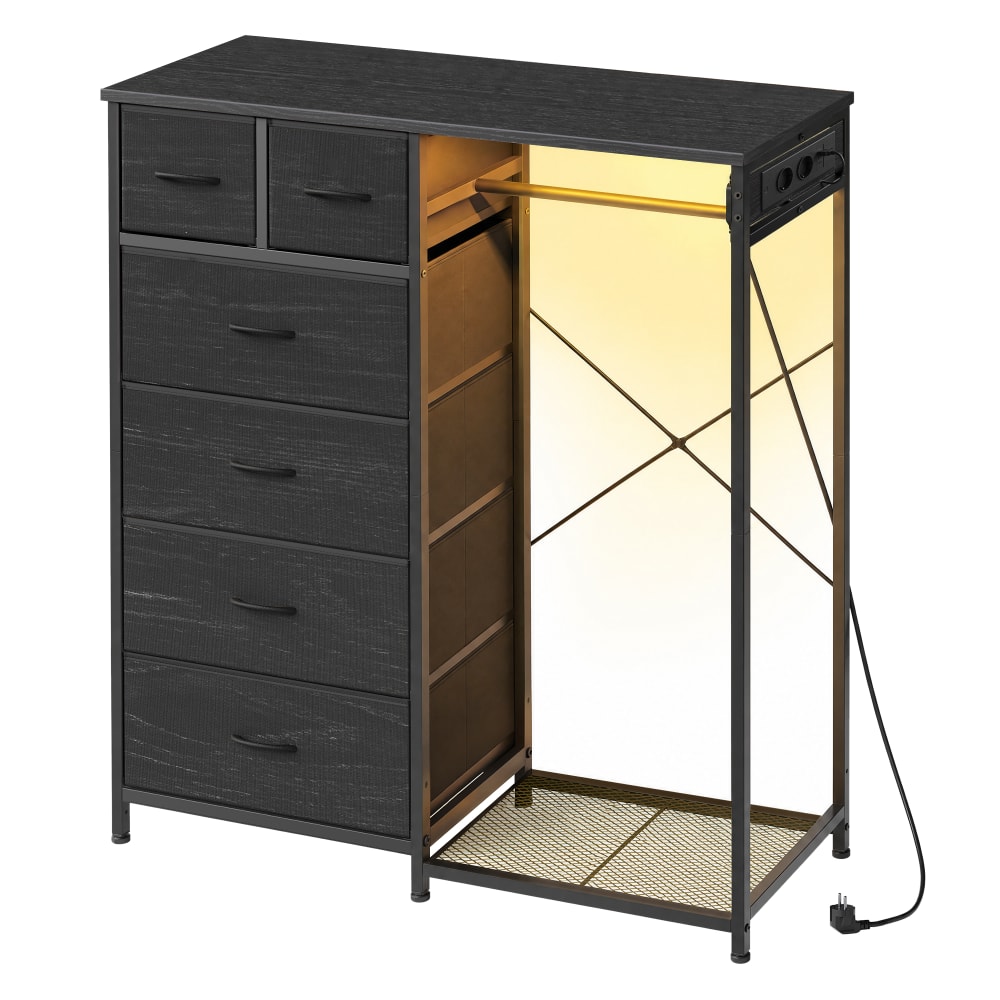 Commode 3 en 1 avec portant