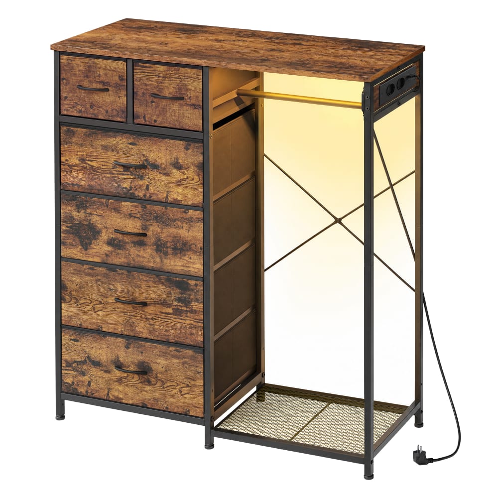 Commode 3 en 1 avec portant