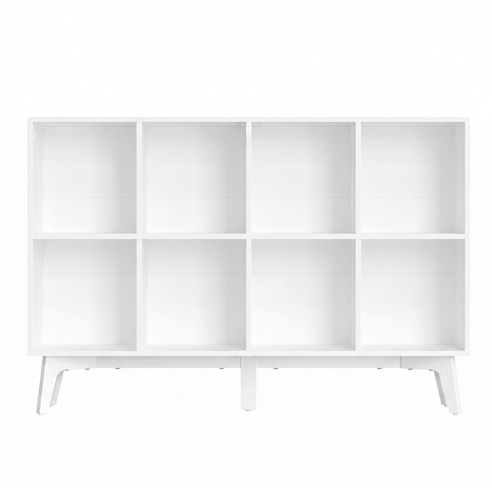 Bibliothèque avec 8 cubes 24 x 119.6 x 77 cm blanc Bibliothèque avec 8 cubes 24 x 119.6 x 77 cm blanc