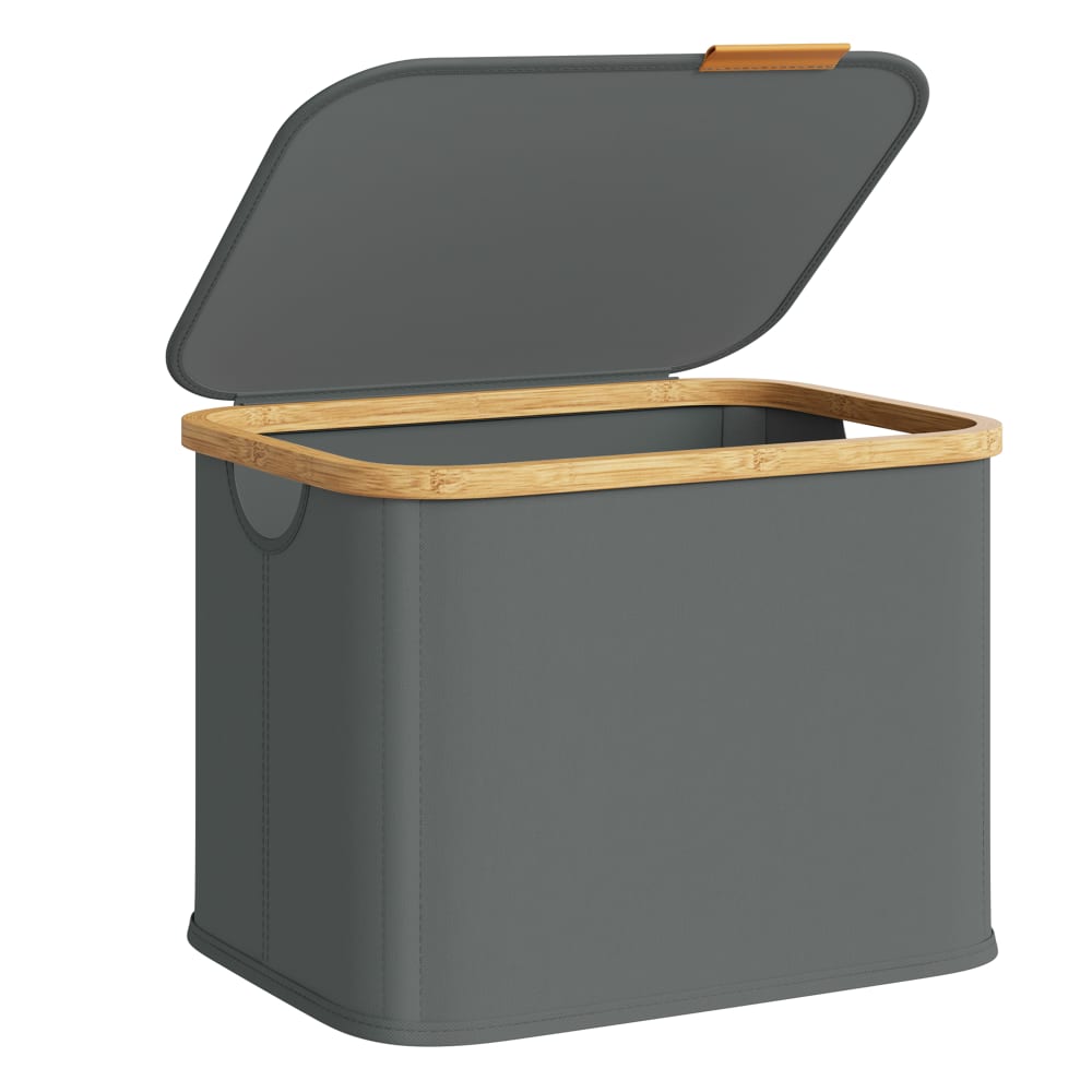 Paniers à linge avec couvercle, 40 l, 42 x 32 x 30 cm, gris
