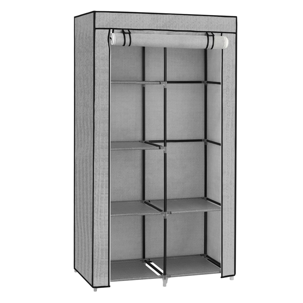 Armoire organisateur de garde-robe avec housse 45 x 88 x 168 cm gris Armoire organisateur de garde-robe avec housse 45 x 88 x 168 cm gris