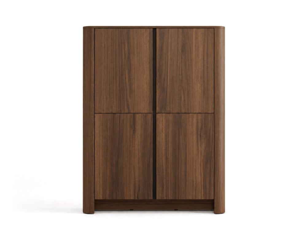 buffet haut 4 portes - noyer