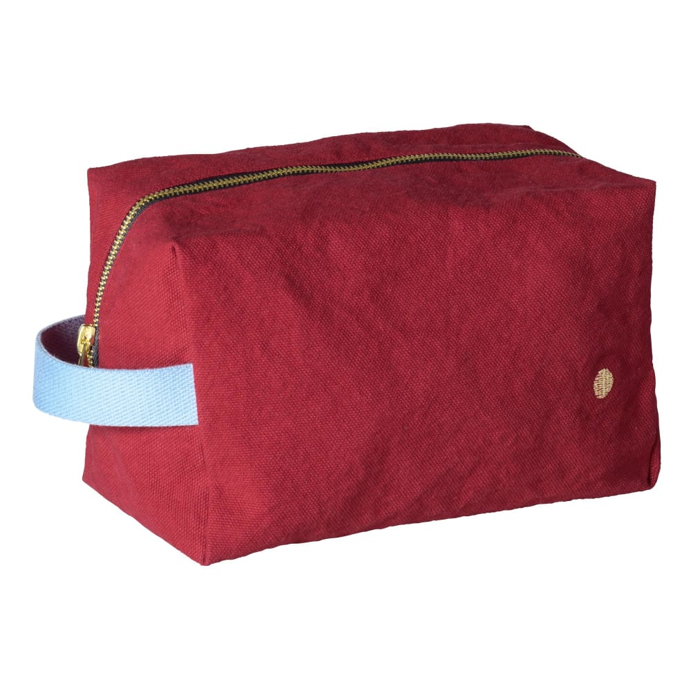 La Cerise sur le gâteau Würfel-Kosmetiktasche aus Bio-Baumwolle Cherry 22x14x10,5 Rot Baumwolle