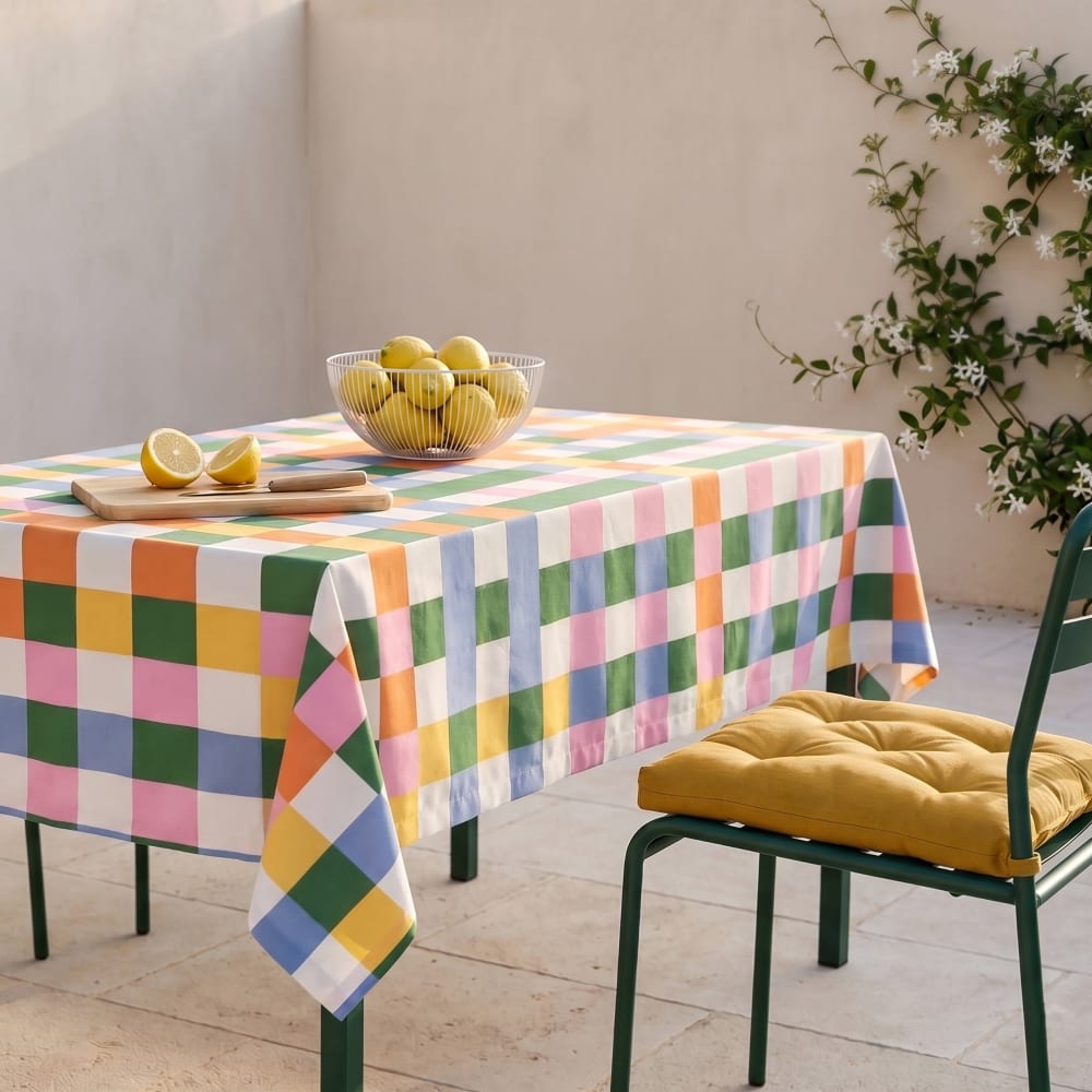 Happy Friday Tischdecke aus 100% Polyester 145x145 cm style modern Mehrfarbig Öko-Tex Zertifikat Pes - Polyester