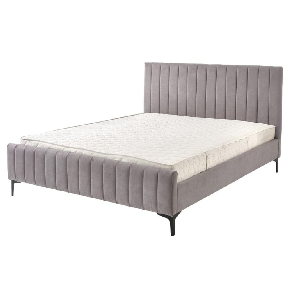 Lit en tissu gris 160 x 200cm Lit en tissu gris 160 x 200cm