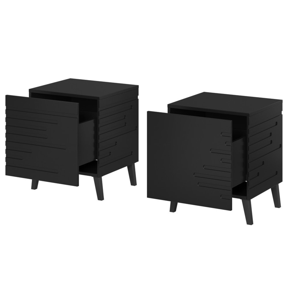 Mattschwarzer Designer-Nachttisch x2 - Maisons Du Monde