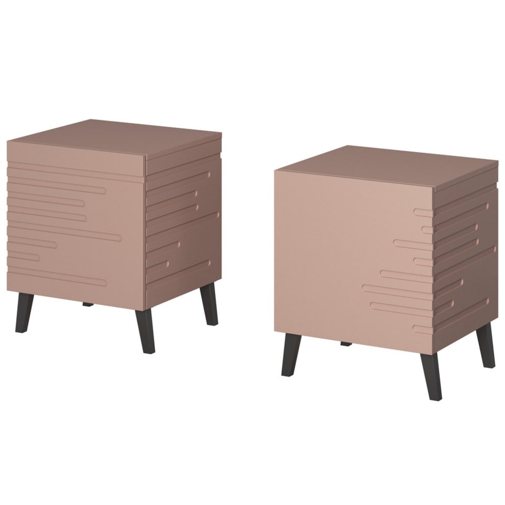 Lot deux tables - chevet rose