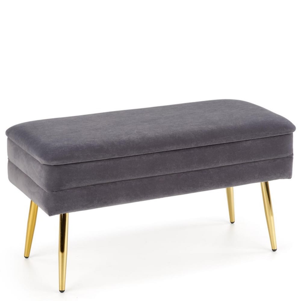 Banc en velours de polyester - gris