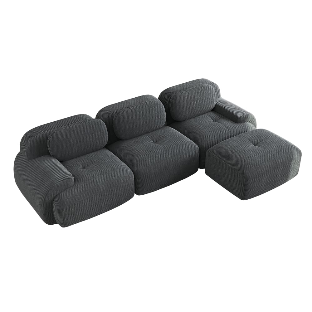 Canapé modulable 3 places - accoudoirs gris