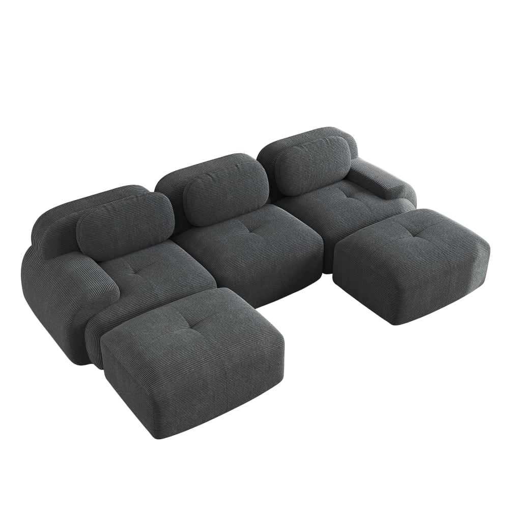 Canapé modulable u 3 - tissu gris