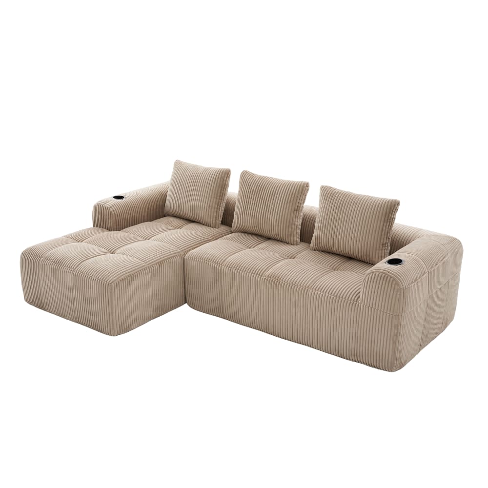 Canapé modulable 3 places, - marron