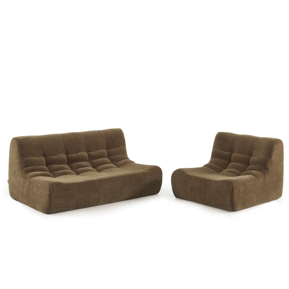 Ensemble banquette et - chauffeuse velours