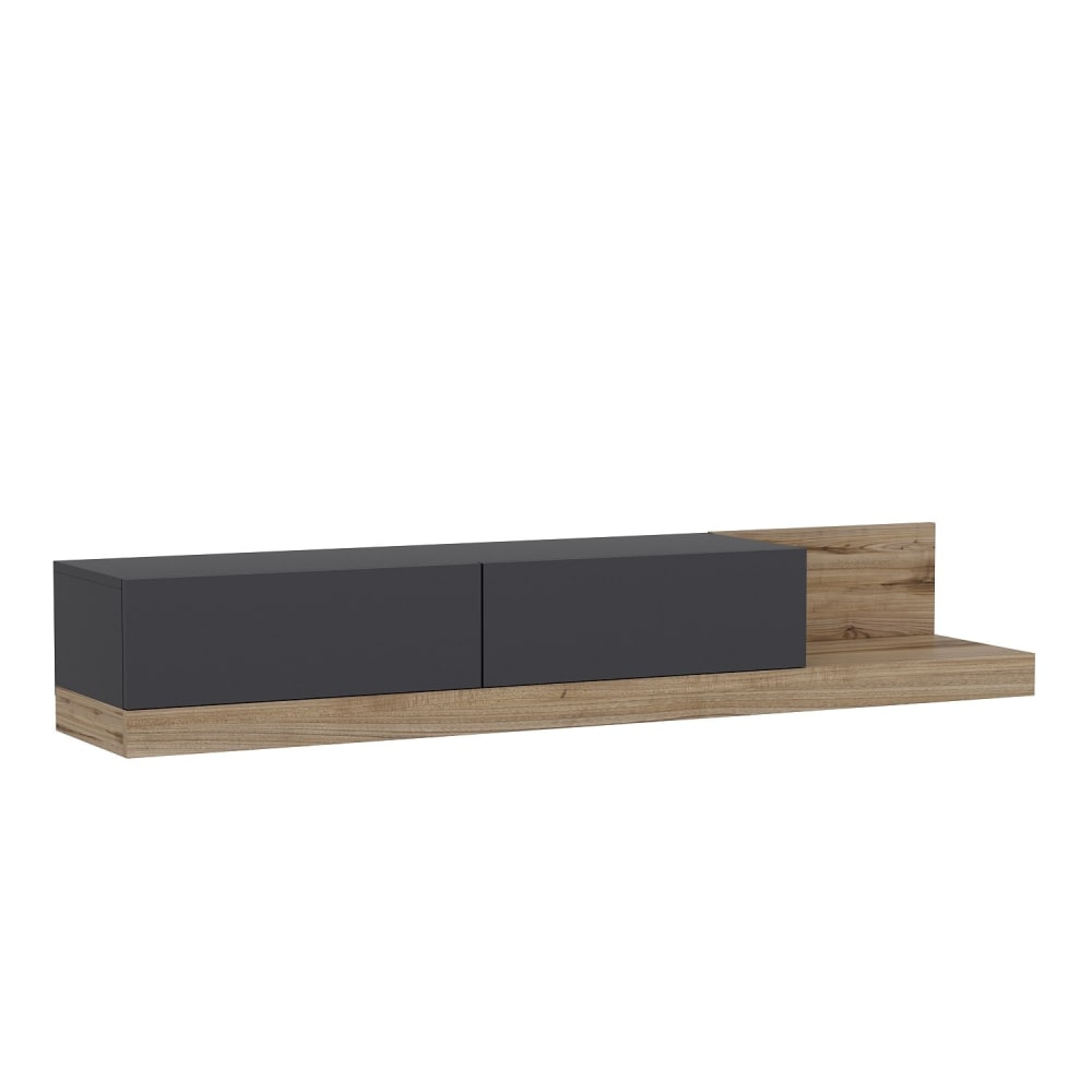 Meuble tv en bois gris anthracite 180 x 37 x 30 cm