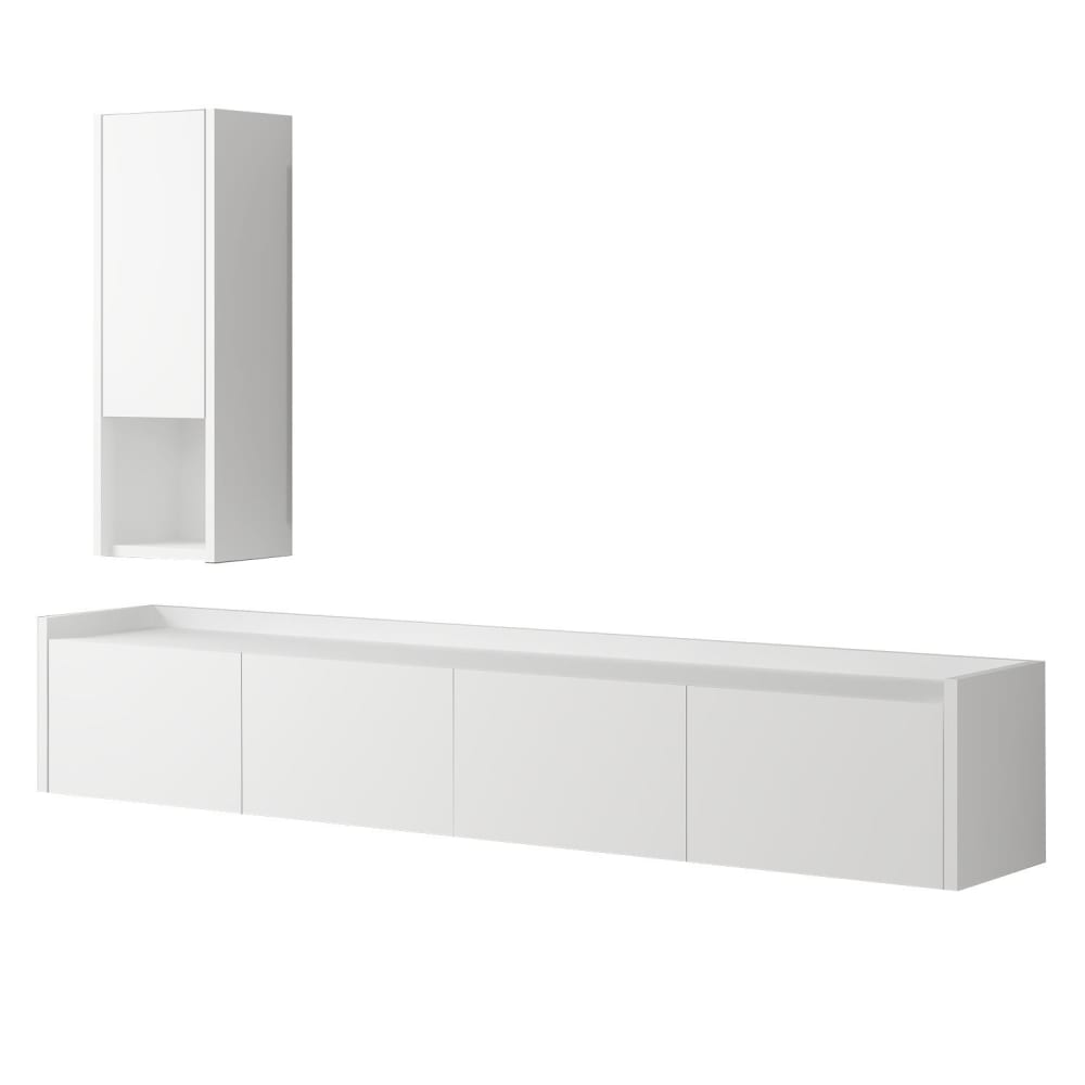 Meuble tv en bois blanc 160 x 30 x 35 cm