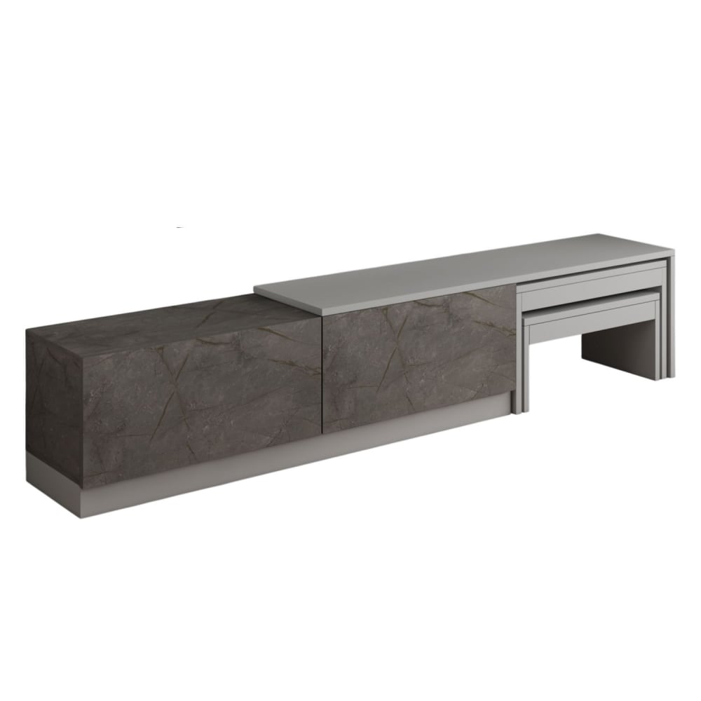 Meuble tv en bois gris 180 x 30 x 36 cm