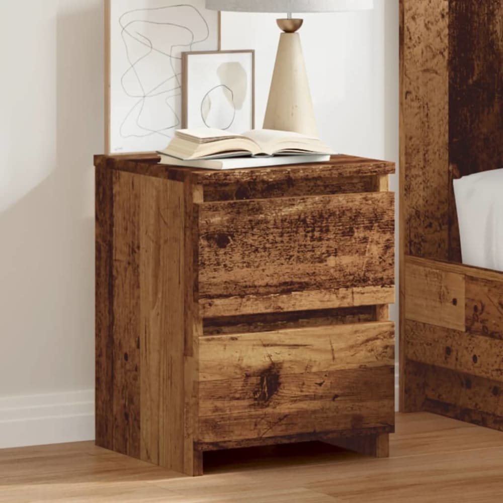 Tables de chevet bois transformé argile marron  30 x 30 x 40 cm
