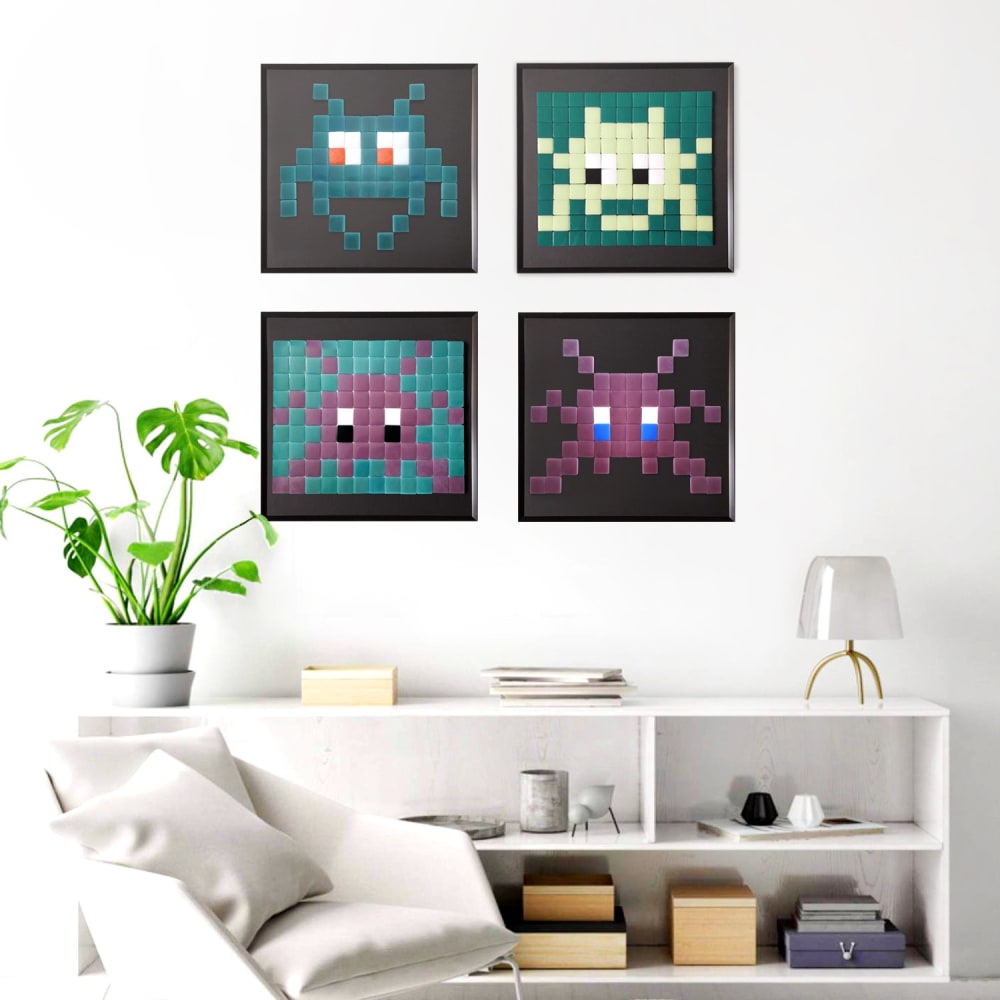 Mosaïque décorative en verre invader #03 turquoise — vue 4