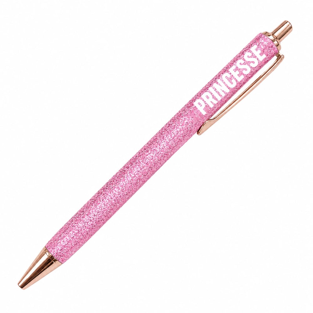 Stylo à paillettes rose princesse
