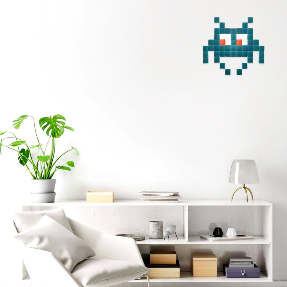 Mosaïque décorative en verre invader #03 turquoise — vue 4