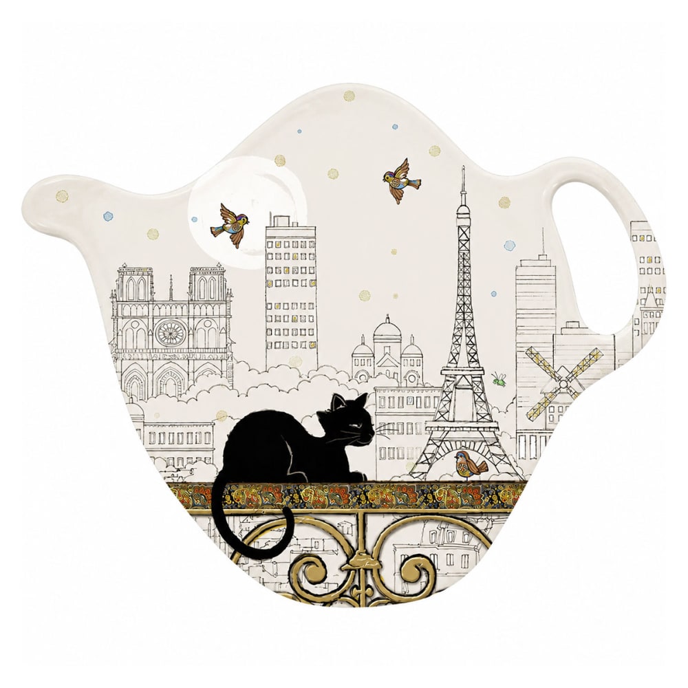 Repose-sachet de thé chat de paris en mélamine Repose-sachet de thé chat de paris en mélamine