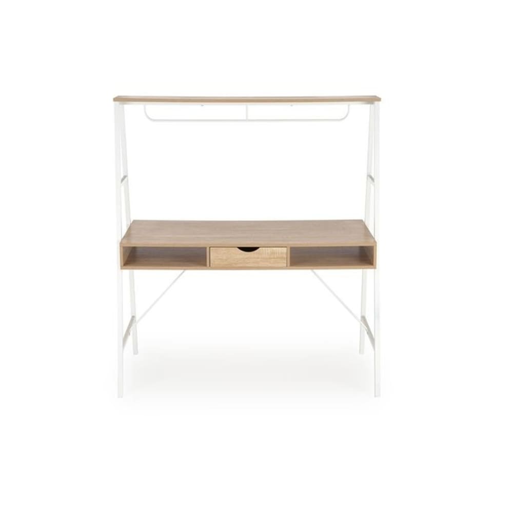 Bureau design chêne sonoma et blanc
