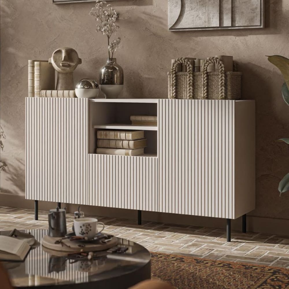 Niedriges Kaschmir-Sideboard 150 cm – 2 Türen, 1 Schublade und